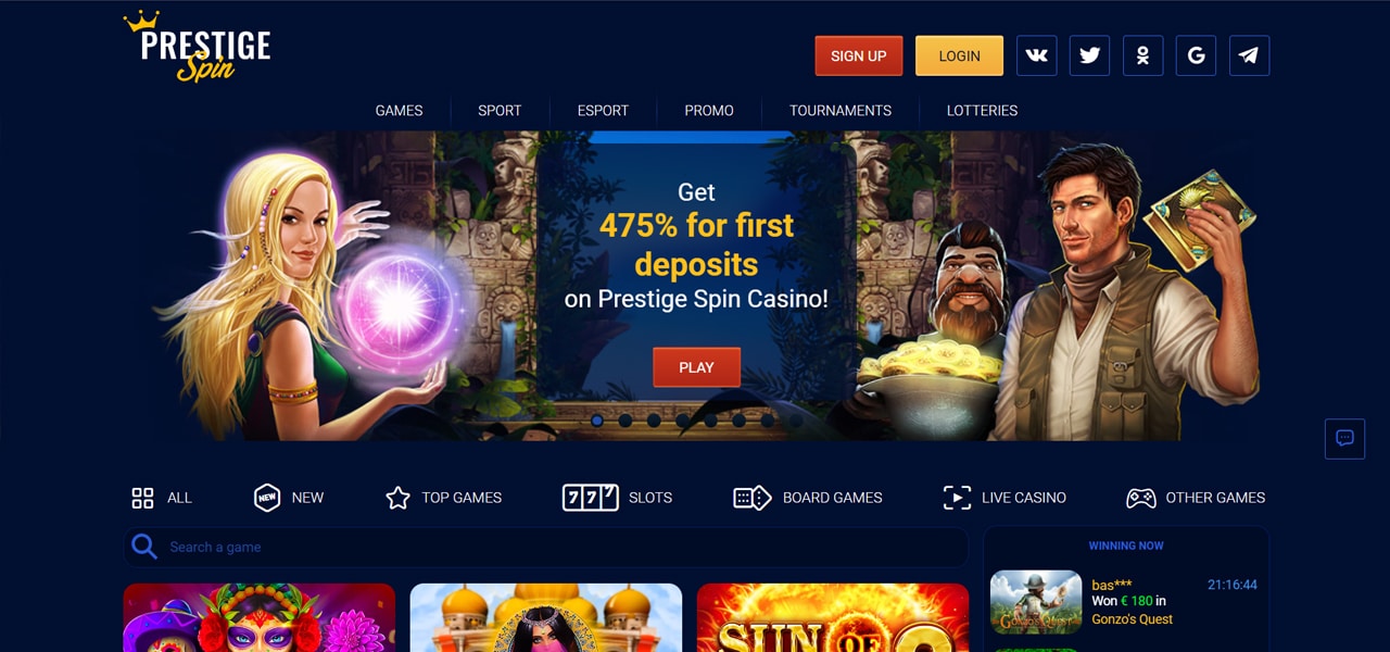 prestige spin casino